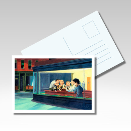 Carte postale Tableau Tontons Nighthawks